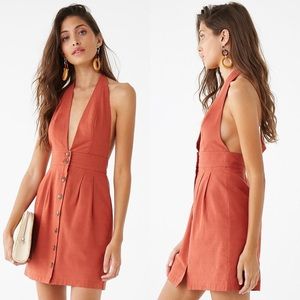 Rust halter dress
